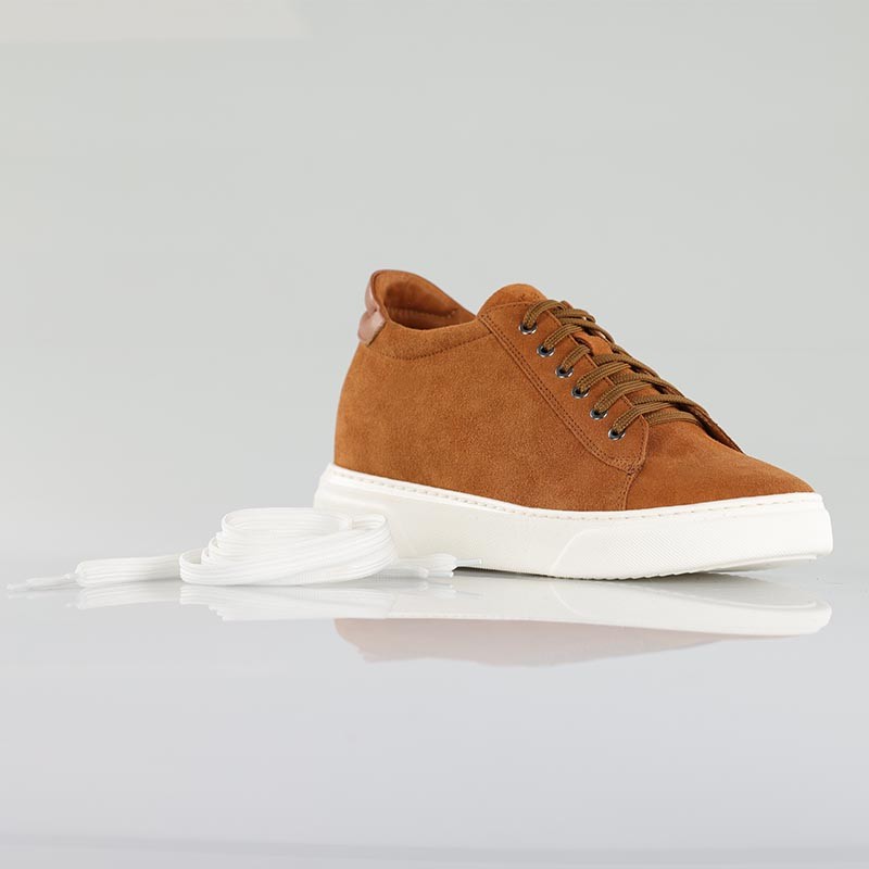 Sneaker męski na koturnie | Cognac +7,5 Cm | Mario Bertulli