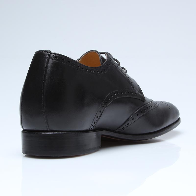 Buty Derby na koturnie męskie | Czarny +6 CM | Mario Bertulli
