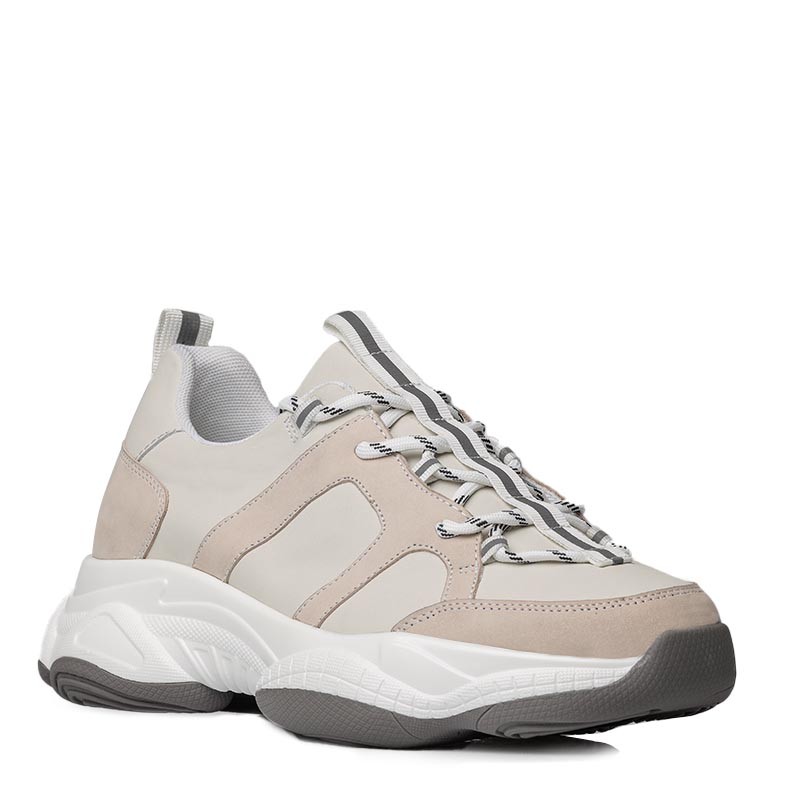 Sneaker Sarzana kremowy +7cm - mario bertulli