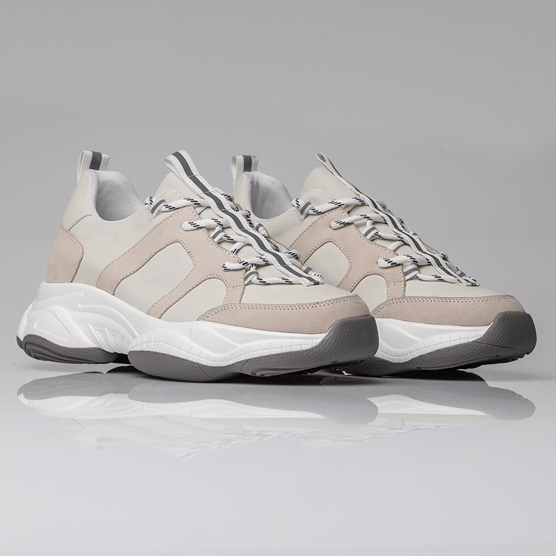 Sneaker Sarzana kremowy +7cm - mario bertulli