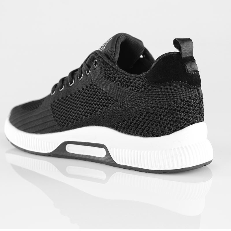 Sneakersy męskie z podwyższeniem  | czarny +5.5cm | Mario Bertulli