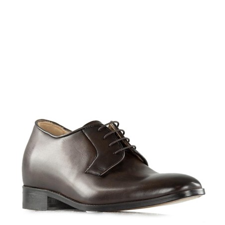 Buty Derby na koturnie Męskie | Czekoladowy +6 CM | Mario Bertulli
