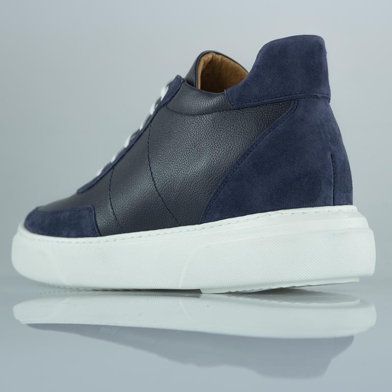 Sneaker męski na koturnie | Biały +7,5 cm | Mario Bertulli
