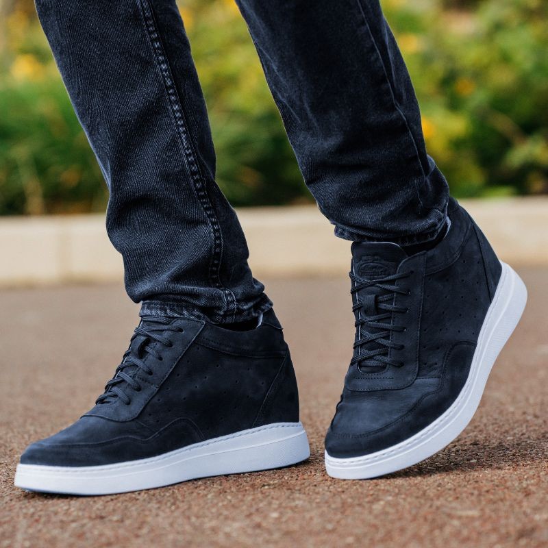 Sneaker na koturnie Męski | Granatowy +9 cm | Mario Bertulli