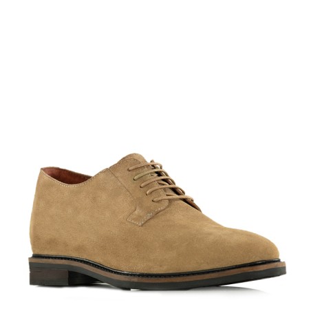 Buty Derby na koturnie Męskie | piaskowy +7,5cm | Mario Bertulli