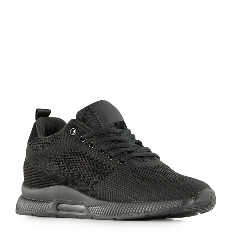 Sneakersy męskie podwyższające | całkowicie czarne +5.5cm | Mario Bertulli