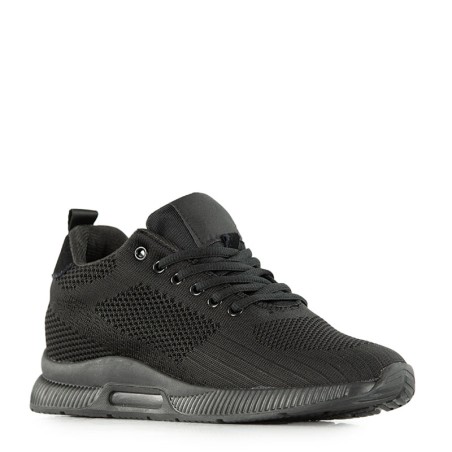 Sneakersy męskie podwyższające | całkowicie czarne +5.5cm | Mario Bertulli