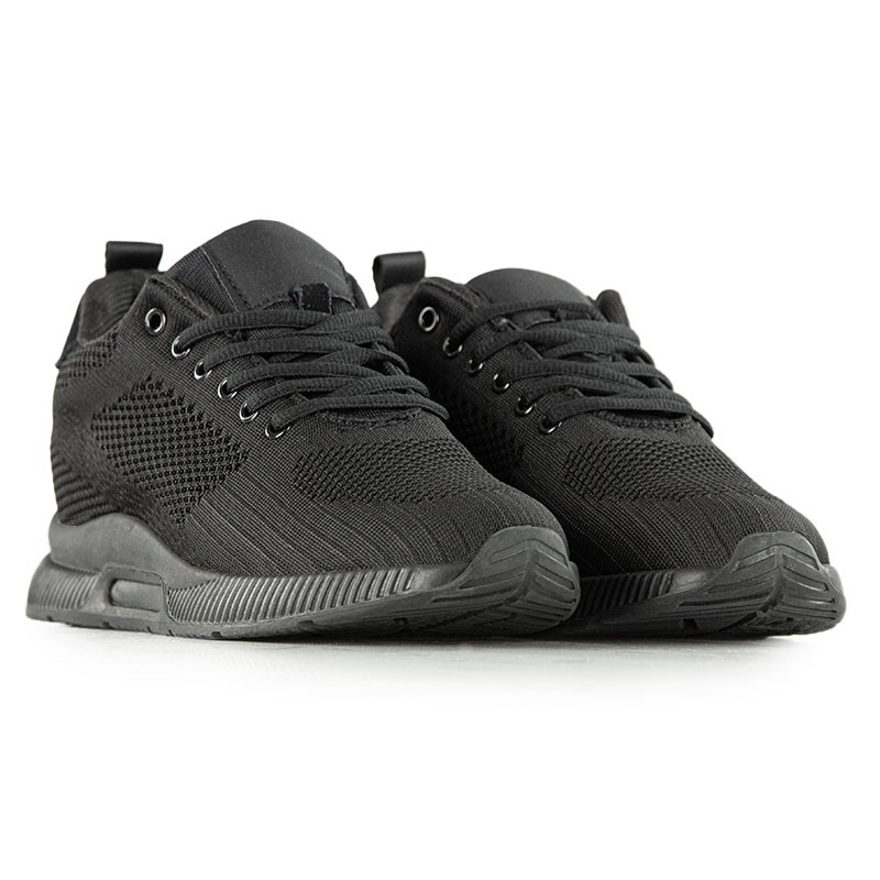 Sneakersy męskie podwyższające | całkowicie czarne +5.5cm | Mario Bertulli