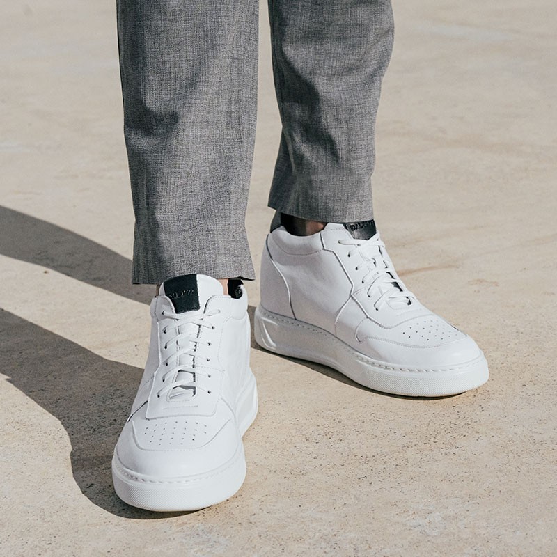 Sneaker męski na koturnie | Biały +9 cm | Mario Bertulli