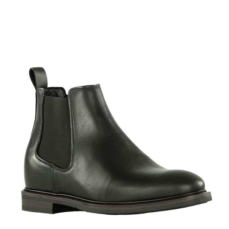 Męskie buty derby na koturnie | czarne +7,5cm | Mario Bertulli