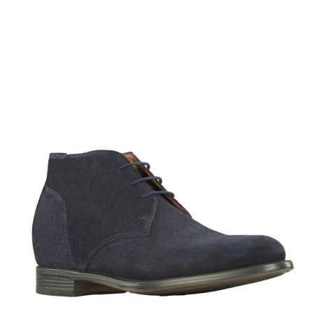 Męskie buty na koturnie | Granatowy +6,5 CM | Mario Bertulli