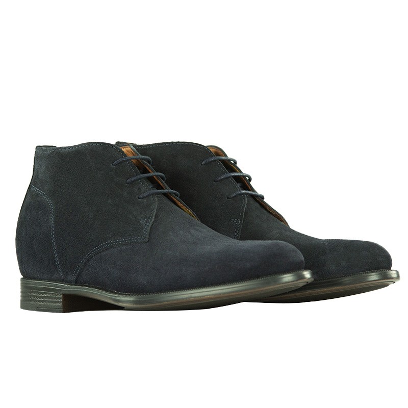 Męskie buty na koturnie | Granatowy +6,5 CM | Mario Bertulli