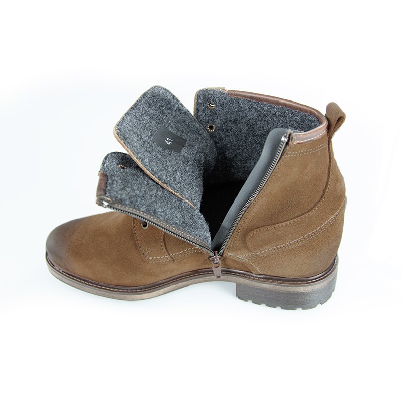 Buty na koturnie męskie | brązowe +9 CM | Mario Bertulli