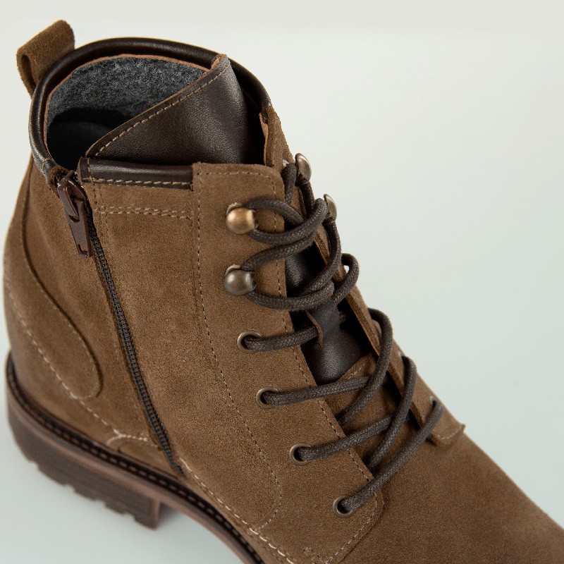 Buty na koturnie męskie | brązowe +9 CM | Mario Bertulli
