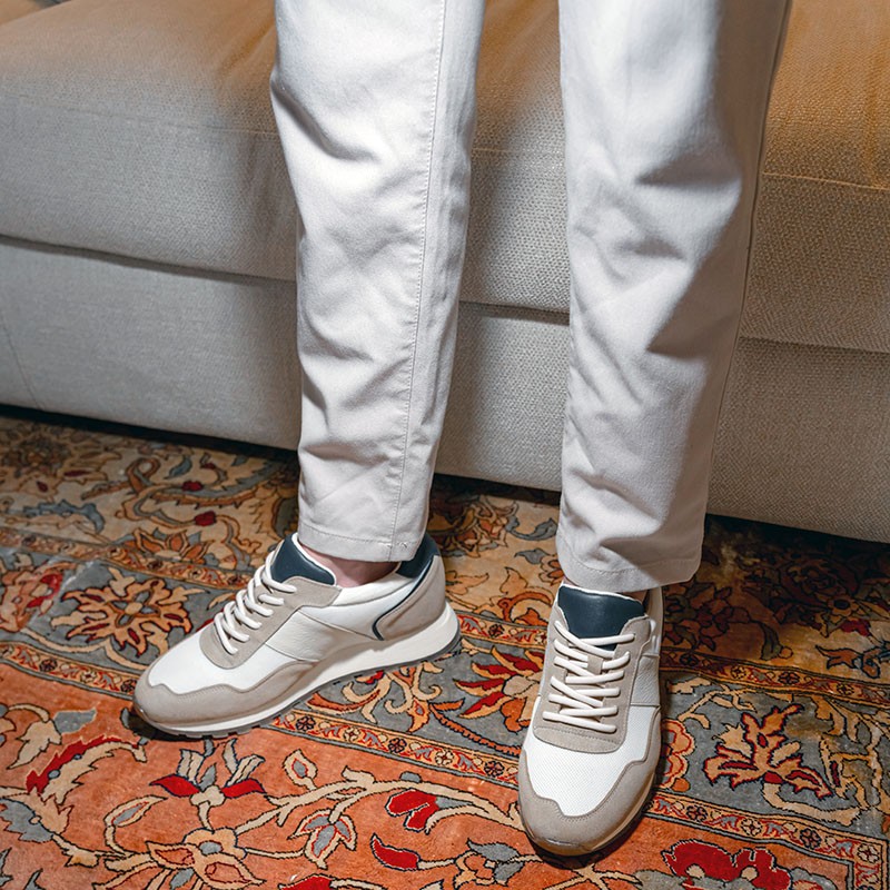 Bellagio Beżowe Sneakersy +7.5 cm