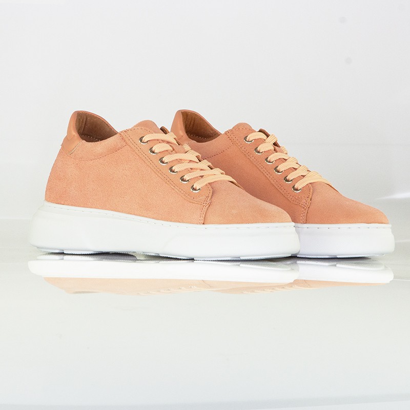 Sova brzoskwiniowe buty damskie podwyższające +7,5cm