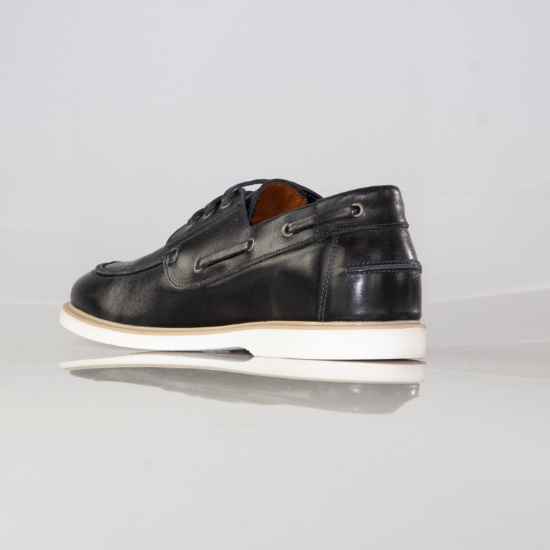 Buty żeglarskie podwyższające Manarola ciemny granat +5 cm