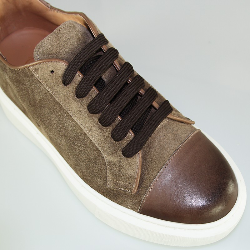 Milano Sneakersy Podwyższające Brązowe +6 cm