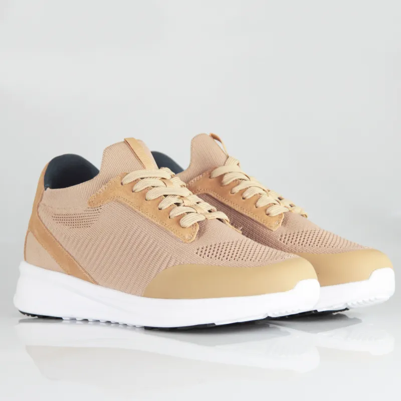 Napoli sneakersy podwyższające ciemny beż +6 cm