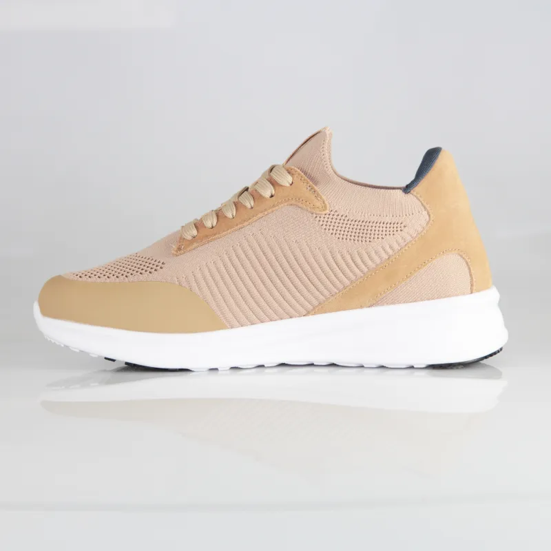 Napoli sneakersy podwyższające ciemny beż +6 cm