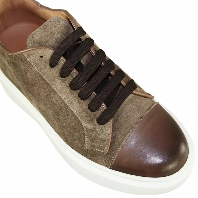 Milano Sneakersy Podwyższające Brązowe +6 cm