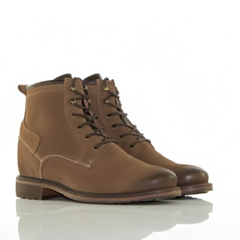 Buty na koturnie męskie | brązowe +9 CM | Mario Bertulli