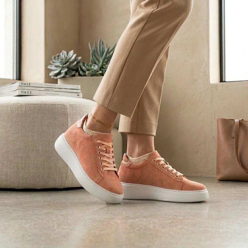 Sova brzoskwiniowe buty damskie podwyższające +7,5cm