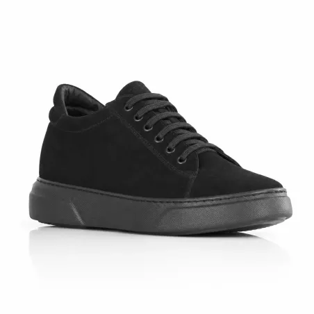 Sneaker męski na koturnie | Brera czarny +7,5 cm | Mario Bertulli