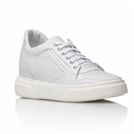 Sneaker Donato perłowo-biały +7cm - mario bertulli