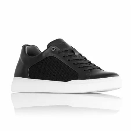 Męski sneaker na koturnie | czarny +6 cm | Mario Bertulli