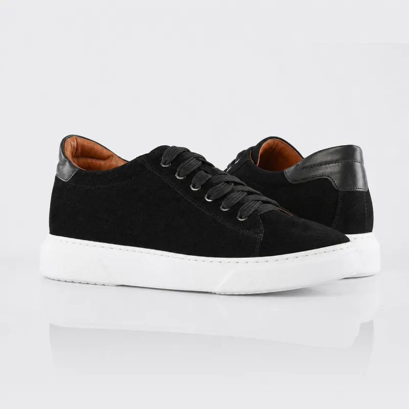 Sneaker na koturnie męskie | Brera czarny +7,5 cm | Mario Bertulli