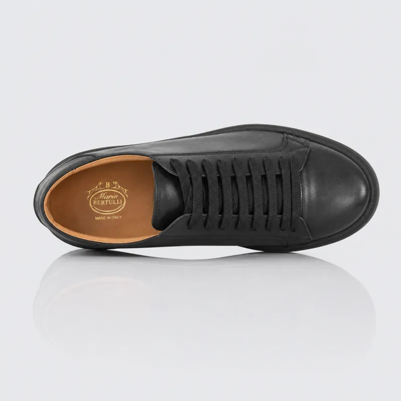 Męski sneaker na koturnie | czarny +6 cm | Mario Bertulli