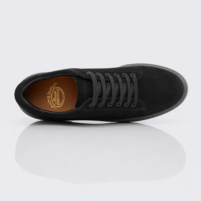 Sneaker męski na koturnie | Brera czarny +7,5 cm | Mario Bertulli