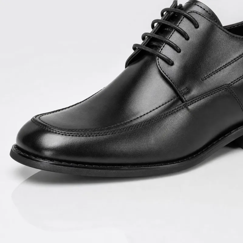 Buty Derby na koturnie męskie | Czarny +6 CM | Mario Bertulli