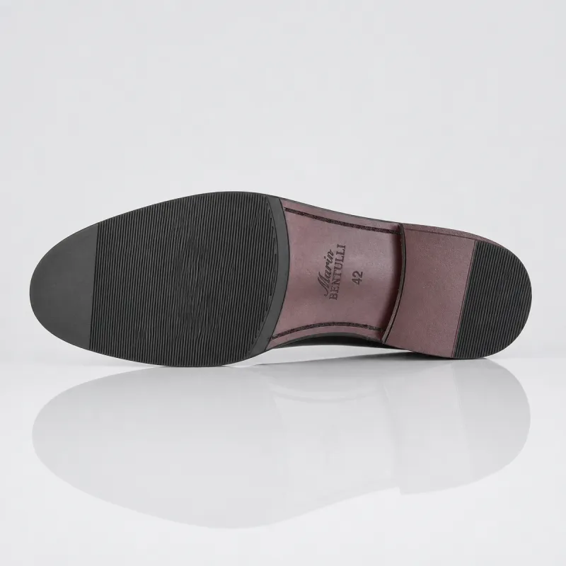 Richelieu na koturnie Męskie | Czarny +7 CM | Mario Bertulli