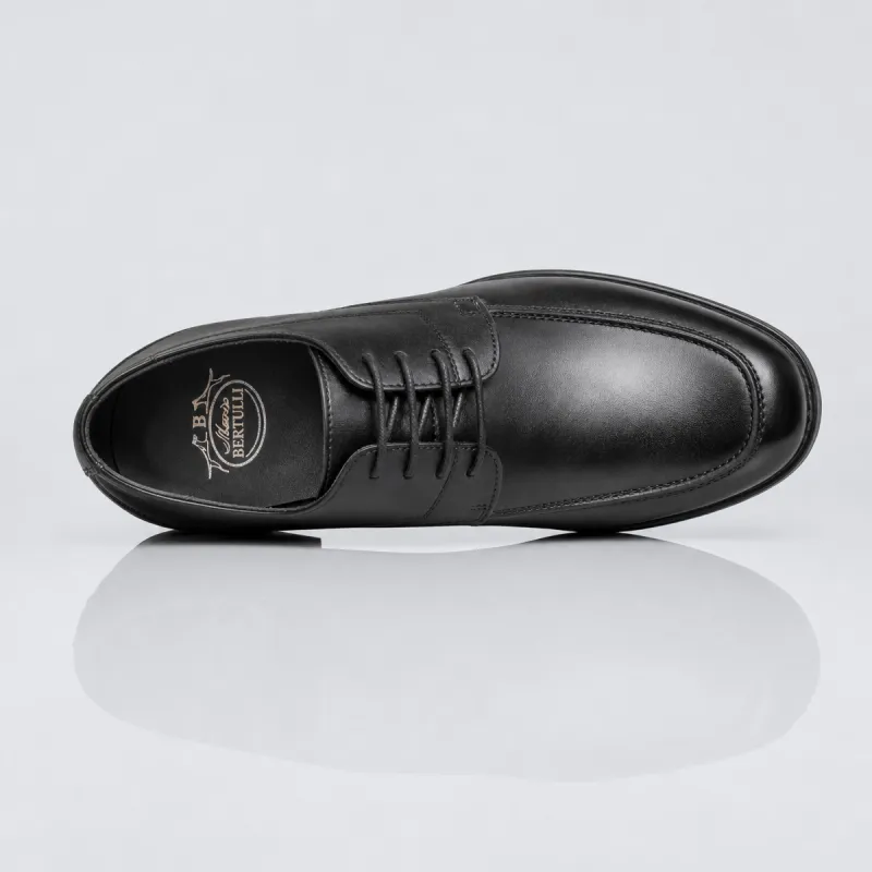 Buty Derby na koturnie męskie | Czarny +6 CM | Mario Bertulli