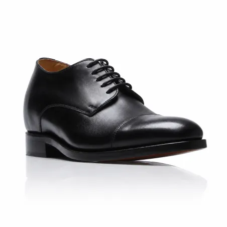 Buty Derby na koturnie męskie | Czarny +6 CM | Mario Bertulli
