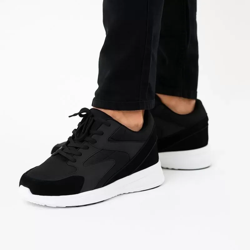 Veroli Sneakersy Podwyższające Czarne +7 cm (Rozmiar taki sam jak w zamówionym modelu)