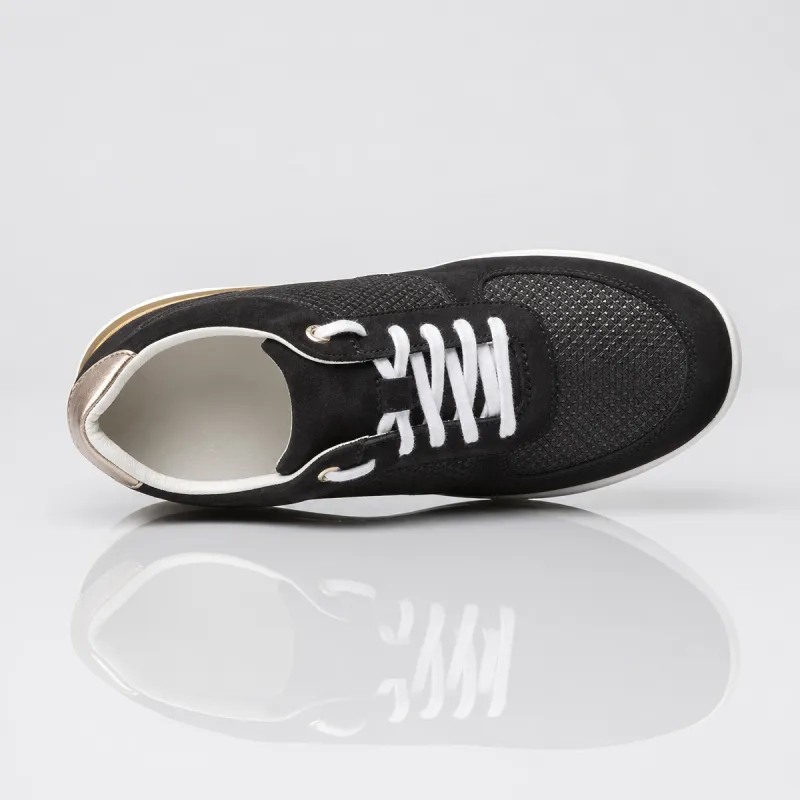 Sneaker damski na koturnie |Czarny +7cm | Mario Bertulli