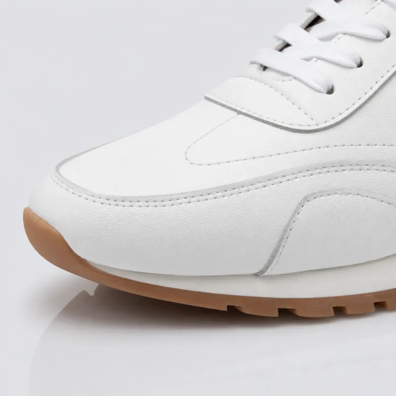 Białe podwyższające sneakersy Lucca Mario Bertulli | Komfort i styl