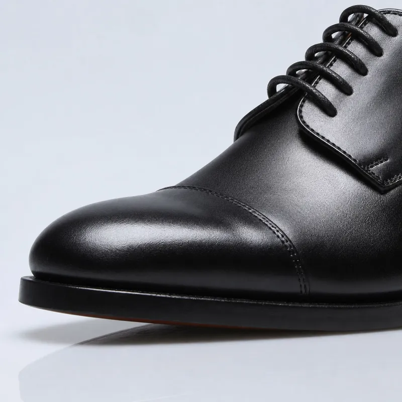 Męskie buty derby na koturnie | Czarny +6 CM | Mario Bertulli