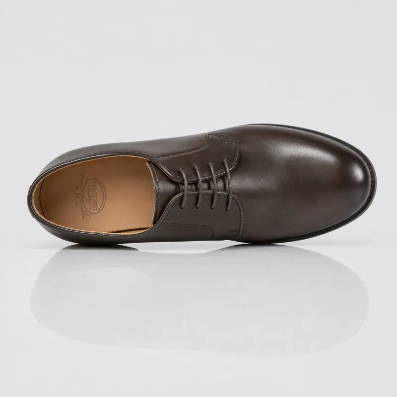 Męskie buty derby na koturnie | Czekoladowe +6 CM | Mario Bertulli