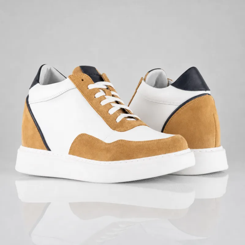 Sneakersy podwyższające Potenza beżowe +9cm