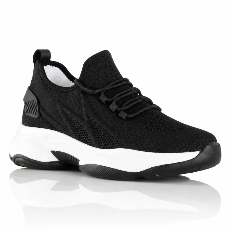 Buty na podwyższeniu Messina czarne +7,5 cm