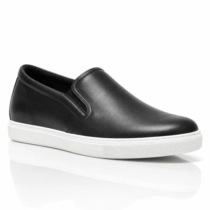 Sneakersy na koturnie męskie | Czarny +6 cm | Mario Bertulli