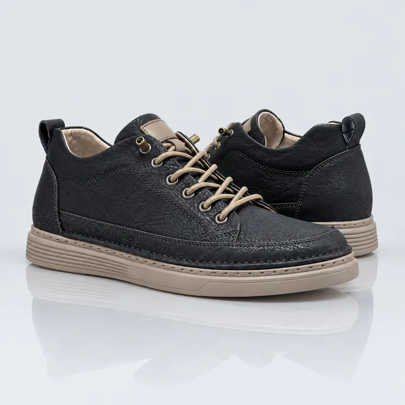 Czarne sneakersy podwyższające Catania +5 cm
