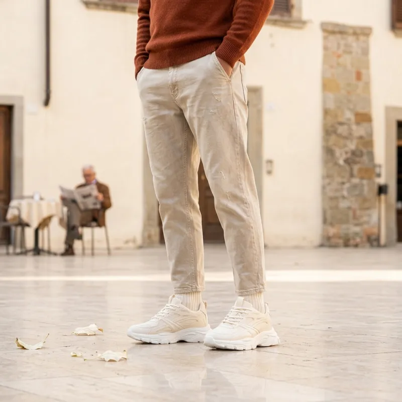 Versilia Sneakers Podwyższające Beżowe +7cm