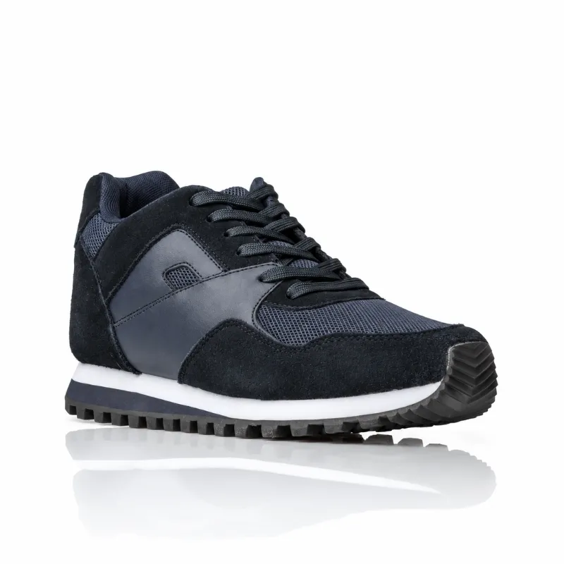 Sneakersy męskie podwyższające  | Granatowy +7 CM | Mario Bertulli