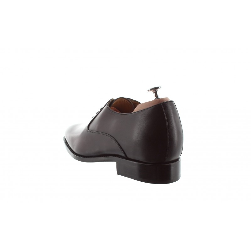 buty oxford Męskie podwyższające - Bordowy - Skóra cielęca pełnoziarnista - +6 CM - Luksus - Mario Bertulli