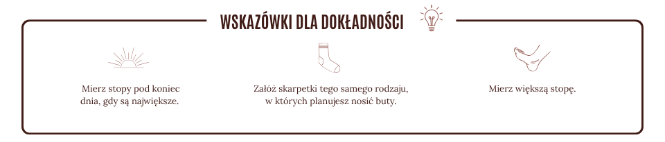 Wskaz&oacute;wki dotyczące mierzenia stopy